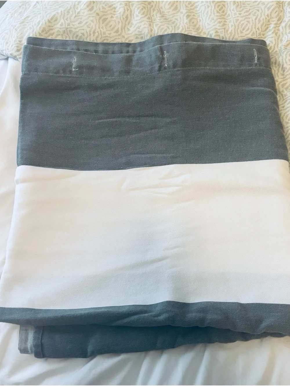 Kassatex Wide Stripe White and Gray Shower Curtain